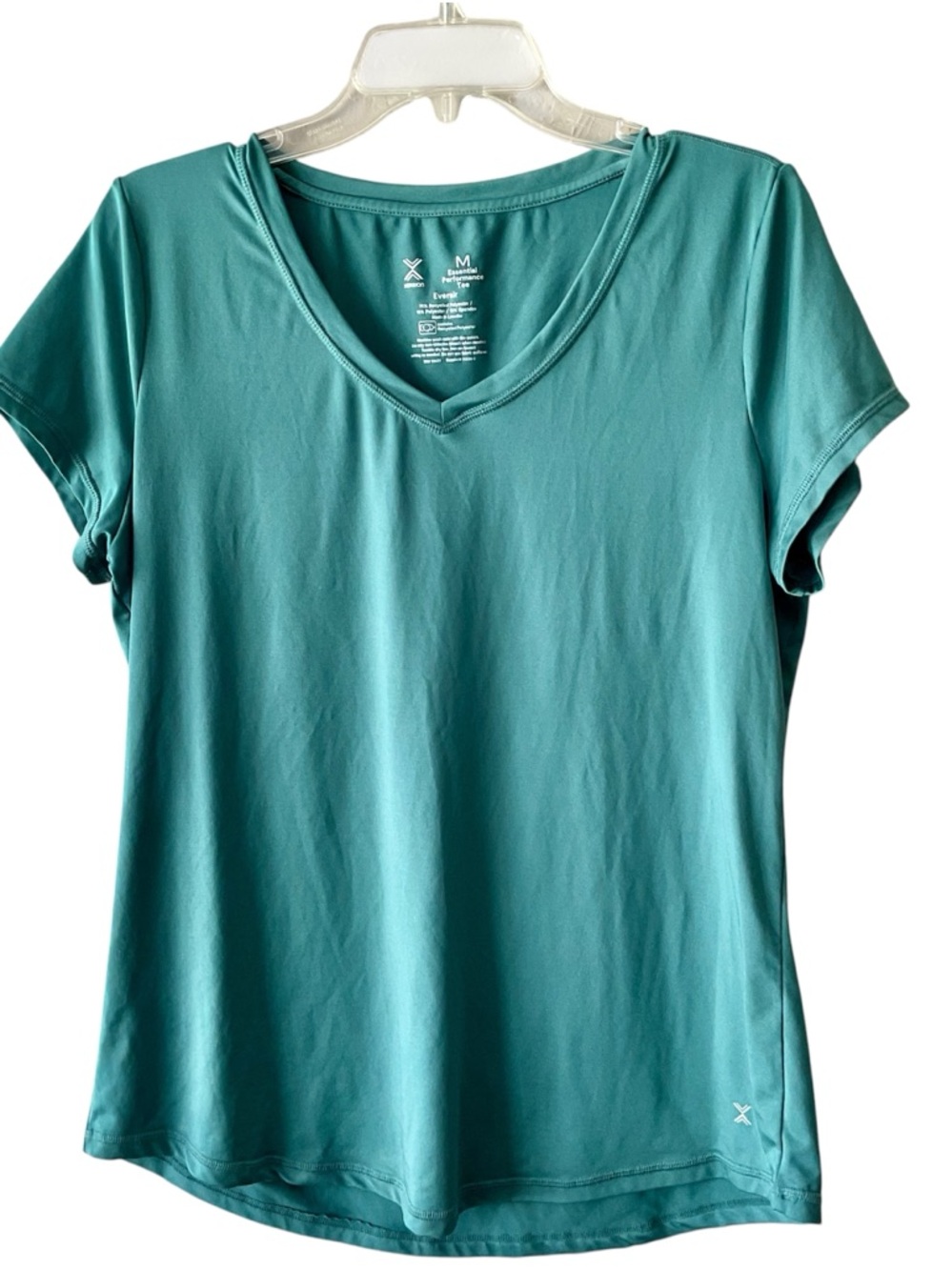 Xersion Teal V-Neck Short Sleeve Active Tee